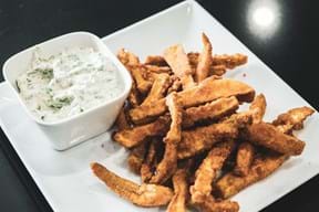 M. Eryngii paddenstoelen friet met mayonaise