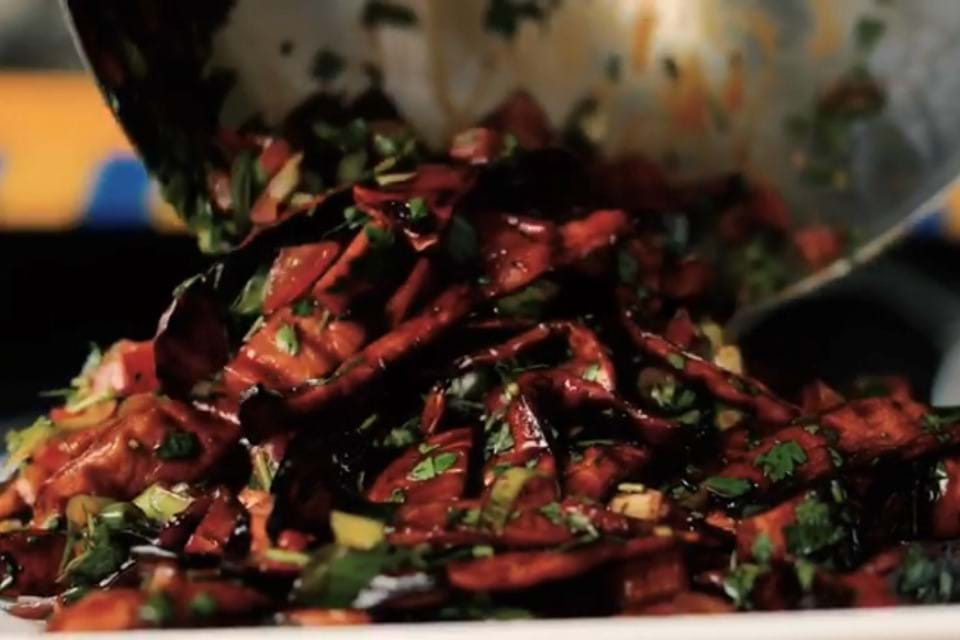 Gegrilde M. Eryngii paddenstoel salade