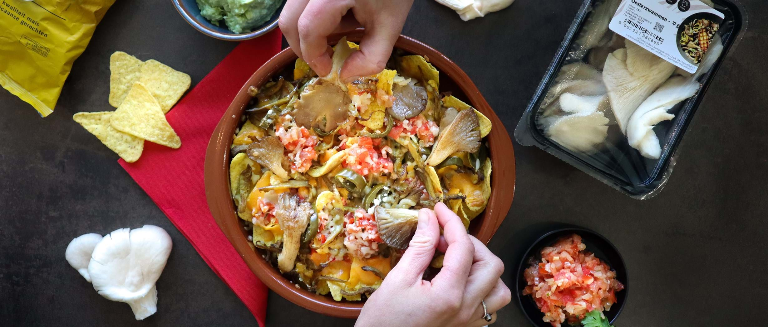 Nachos with M. Oyster Mushroom